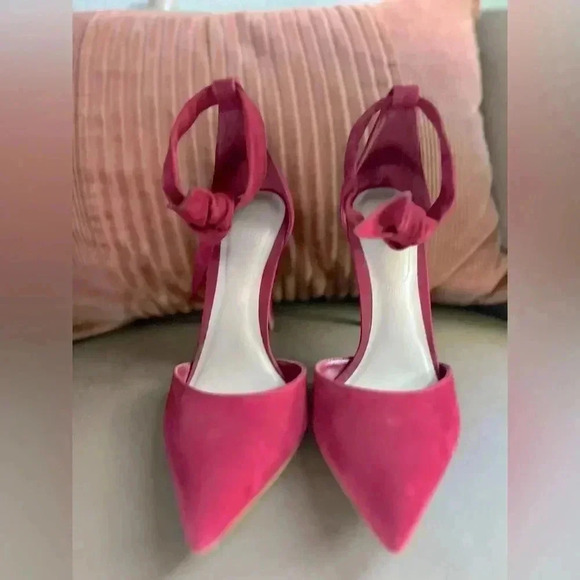 Aldo Red Pointed Toe Dress Sandal Strap Heels size 6.5 - Picture 7 of 9